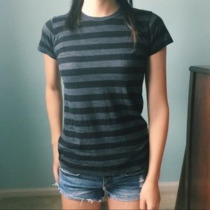 Striped Grey and Black Tee